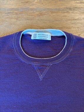 Brunello Cucinelli Purple Cashmere & Wool Sweater 52 L